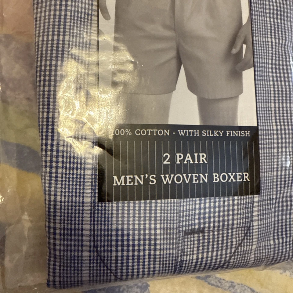 Jos A Bank Hombres 2 Calzoncillos Boxer 2xl Algodón a Cuadros Boxer Ropa Interior MRSP $34 Foto 2 de 4
