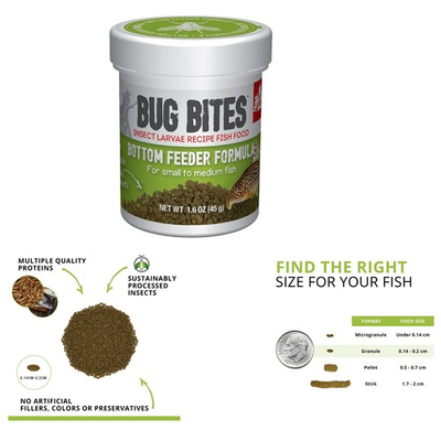 #ad Bottom Feeder Fish Food Granules Black Soldier Fly Larvae Omega 3 6 Nutrient $13.90
