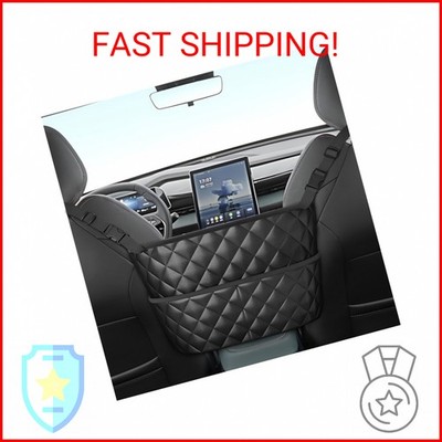 UHANBUT Car Net Pocket Handbag Holder Between Seats, Large Capacity Storage Bag