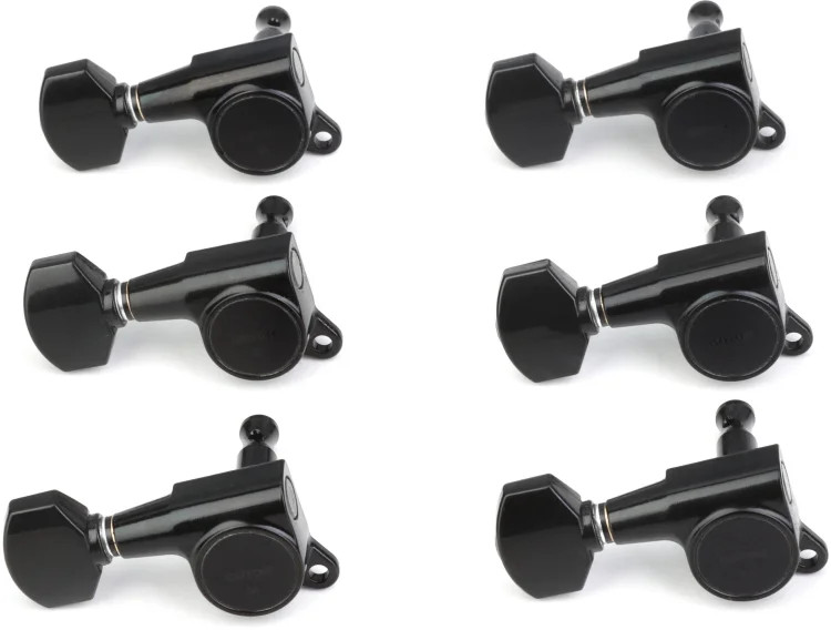 Gotoh SG381-07 Set di sintonizzatori - 6 mancini in linea, cromo nero