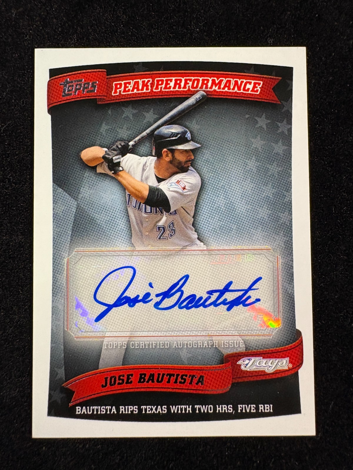 Jose Bautista #PPA-JB 2010 Topps Update Baseball Peek Performance Autographs