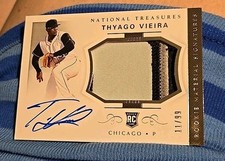 2018 National Treasures Thyago Vieira rookie patch on card autograph auto 11/99