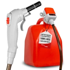 Battery Powered Fuel Transfer Pump with On/Off Power Nozzle, Universal Gas Ca...