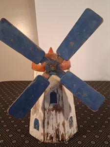 Antique Wooden Dutch Windmill Back Yard Decorations Wood Old-fashioned Shabby