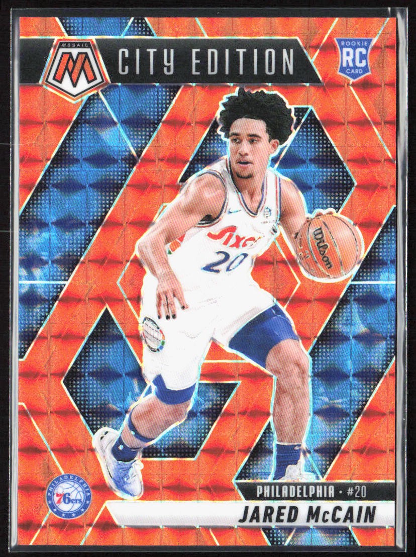 2024-25 Panini Mosaic Jared McCain City Edition Orange Prizm Rookie /249 #277