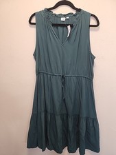 Gap Mini Dress Womens Size Large Drawstring Sleeveless Splitneck-JuneBug