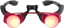 Glowing Red Eyes Glasses Scary Grim Reaper Cosplay Halloween Costume One Size 