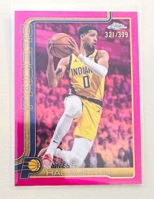 Topps 2024-25 Chrome Tyrese Haliburton Indiana Pacers Pink #18 321/399