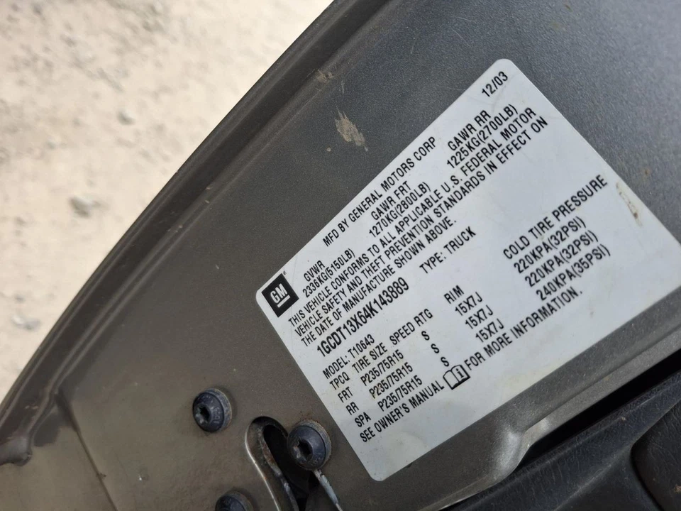 GMC Sonoma 2004 soplador motor 4x4 142 k millas fabricante de equipos originales pieza usada 3617481 Foto 4 de 4