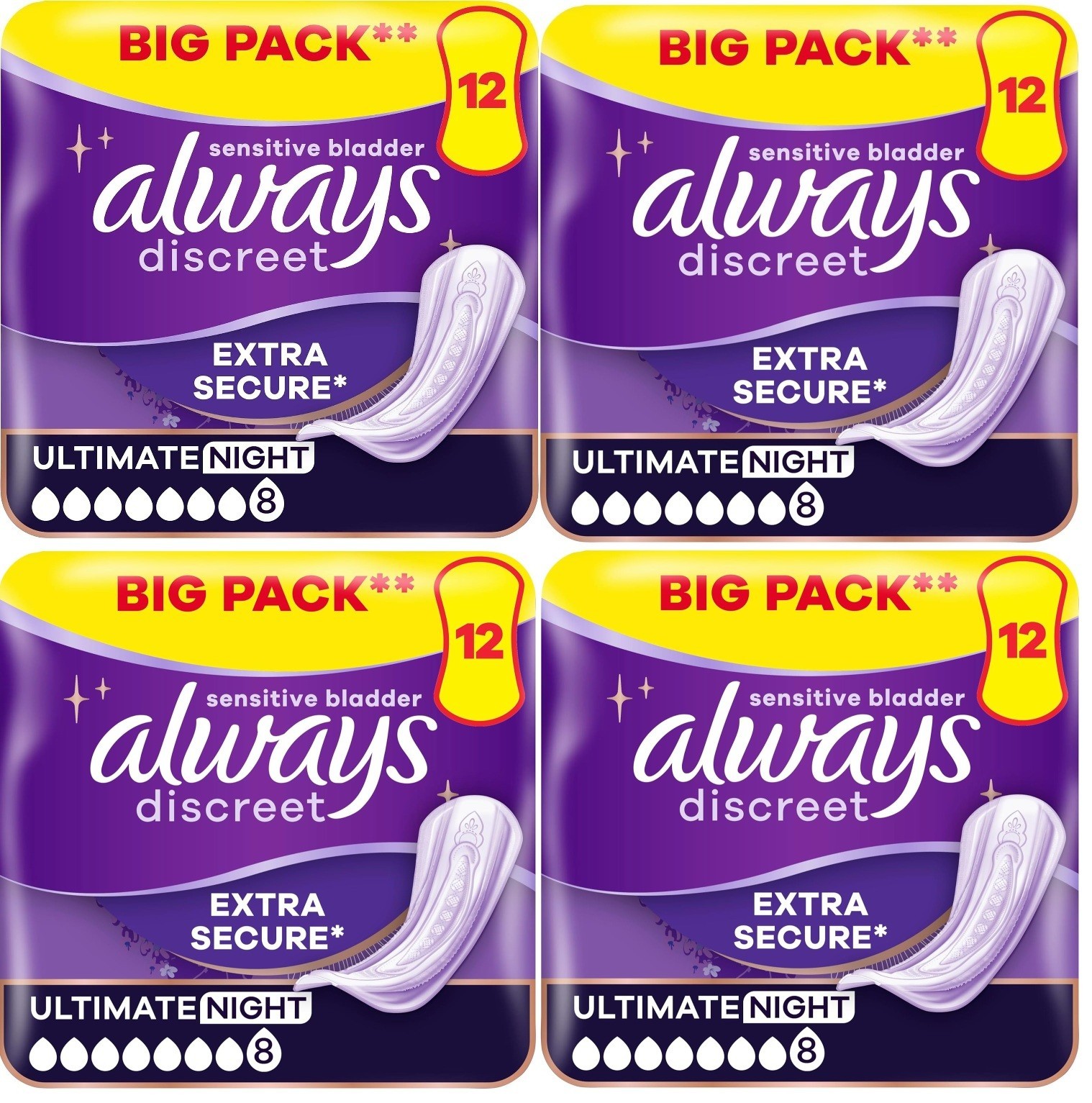 Always Discreet Incontinence Pads Ultimate Night 12CT - Image 4