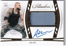 Panini Flawless 2024 WWE Wrestling No. HZ-AKM Akam Patch On-Card Auto Gold 6/10