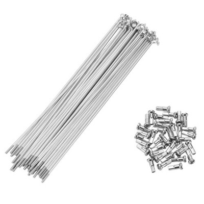 Fahrradspeichen 14G 190mm Fahrradspeichen Kohlenstoffstahl silberfarben 36 Stück