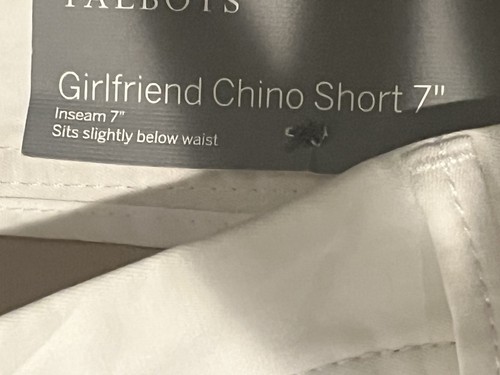 Neu mit Etikett Talbots Girlfriend weiße Damenshorts Größe 10 Chino 7" Schrittlänge - Bild 5 von 11