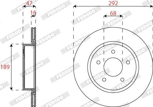 2X Ferodo Bremsscheibe DDF2786C Passend FüR Nissan Renault-image