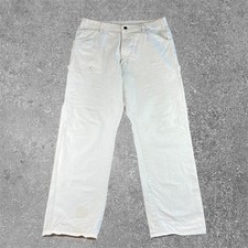 Dickies Painter Pants White Natural Canvas Utility Carpenter Mens 34x30 Distress