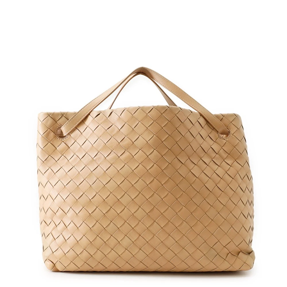 Bottega Veneta — Bottega Veneta INTRECCIATO Garda Tote Bag Size Large Leather Beige 600510