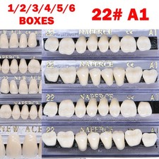 1-6 Box Dental Acrylic Resin Denture 22 A1 Full Set Teeth Upper Lower Shade US