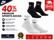Nike Ankle Socks Men Women Lightweight Cotton Cushion Sports Socks 3-12 Pairs