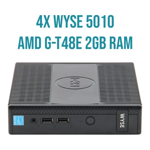 4x Dell WYSE 5010 AMD G-T48E 2GB DDR3 0GB HDD Thin Client without PSU Set