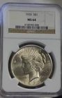1925 US Peace Silver Dollar $1 NGC MS64 PQ Coin