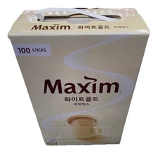 Maxim White Gold Coffee Mix 100 Sticks Instant Coffee, Premium Quality NEW