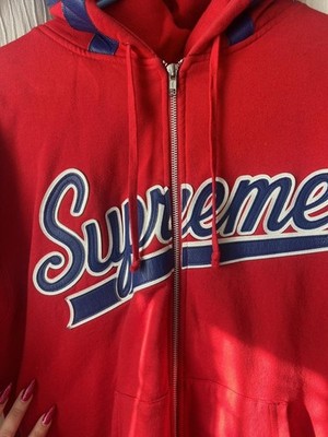 Supreme x Vanson Leathers Spider Web Zip Up Hoodie Red Medium Rare