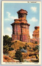 Palo Duro Canyon Park The Lighthouse Rock Formation West Texas Postcard CT AA588