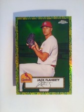 2021 TOPPS CHROME PLATINUM 70th JACK FLAHERTY #215 GREEN YELLOW SP/99 REFRACTOR