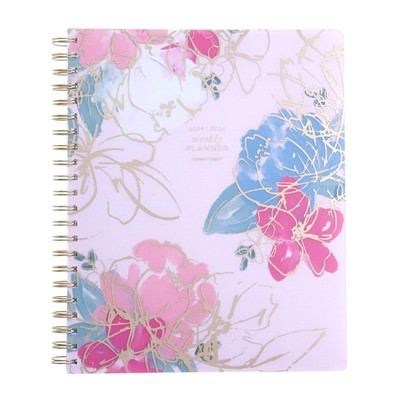 2024-2025 (July 2024-June 2025) Weekly Blush Floral Spiral Planner, 15 Month ...