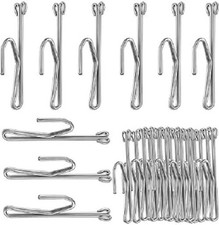 50 Pack Slip On Drapery Hooks Metal Curtain Hooks Pins for Window Door Curtain
