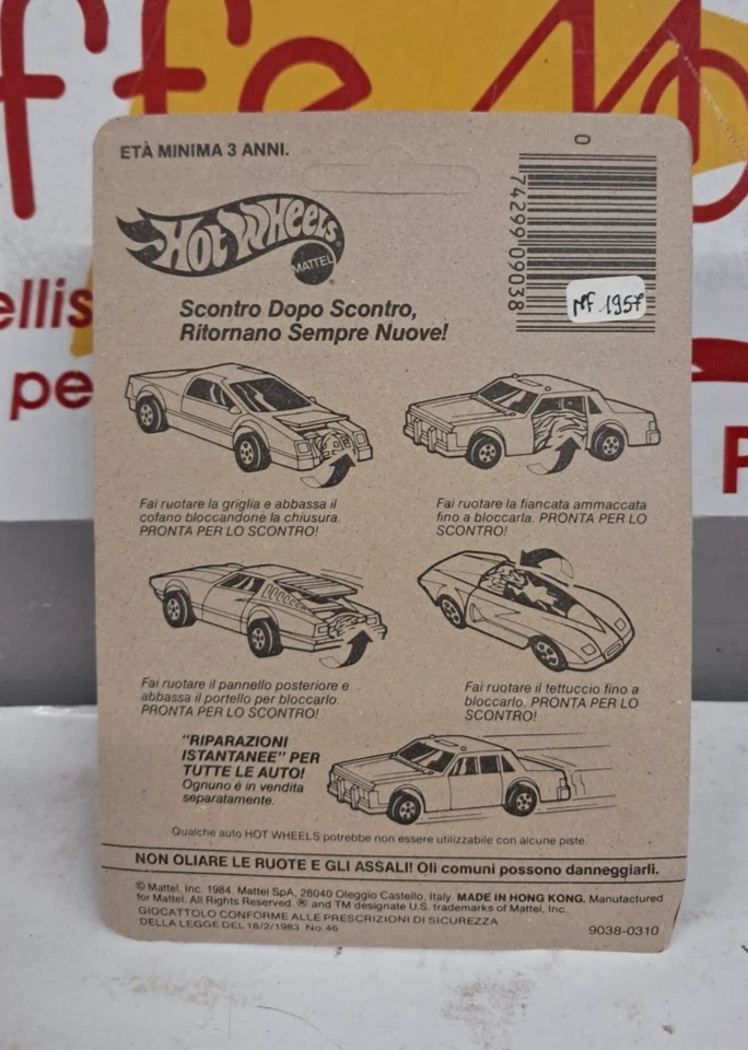 HOTWHEELS 1/64 AUTO DA SCONTRO MATTEL 1984 ITEM 9038 - Immagine 3 di 3