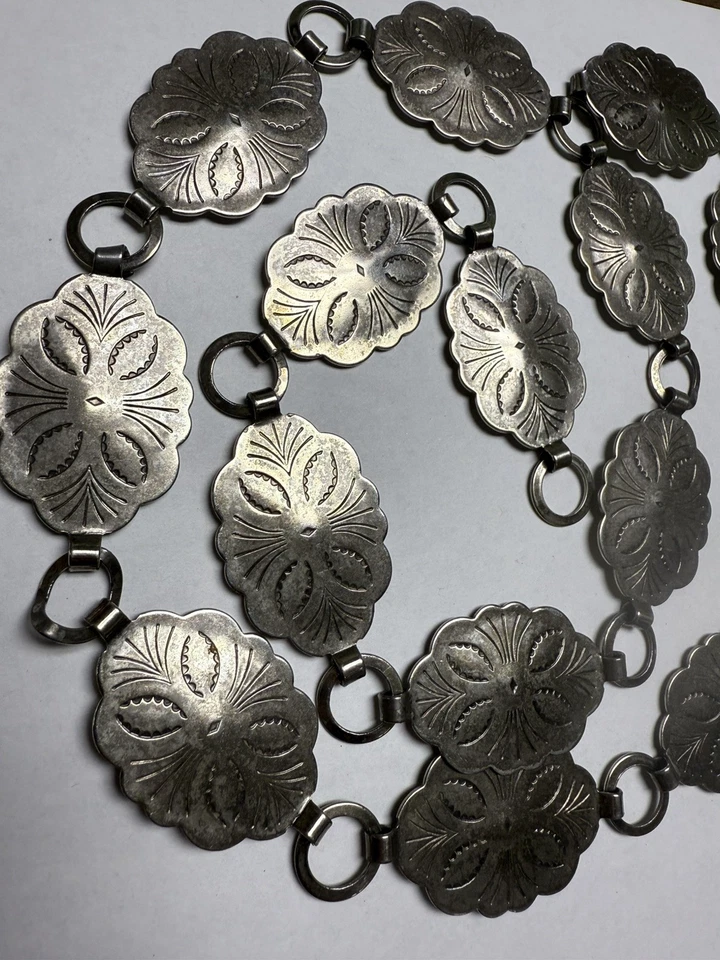 Vintage Conch Southwestern Style Silver Tone Metal Belt - Image 3 of 4