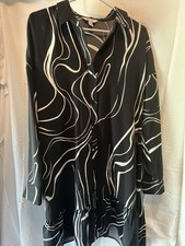 Nine West Large Black with White Swirl Dress with Belt