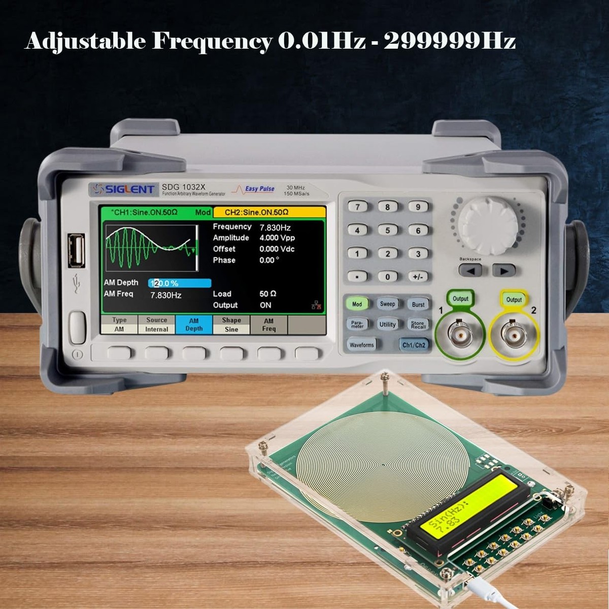 Adjustable Frequency Generator for Healing (0.01Hz-299Khz), 7.83Hz