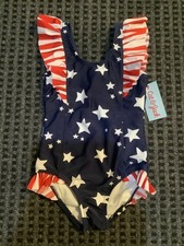 Cat  Jack red white blue stars stripes patriotic July 4th one piece swimsuit 4T