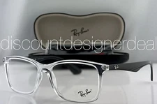 Ray-Ban Square Eyeglasses Clear Frame Black Clear Demo Lens RB7047 5943 56mm