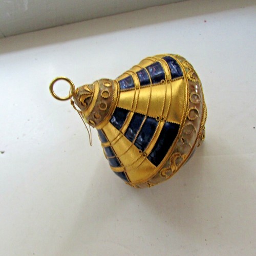 VINTAGE CLOISONE ornament Gold and Blue colors - Picture 4 of 5
