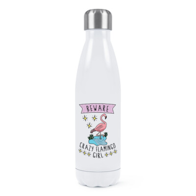 Sport-Trinkflasche „Verrückte Hund Mädchen“ Von Gift Base – 600 Ml, Metall, Mit 2 Kappen (nur Handwäsche)
