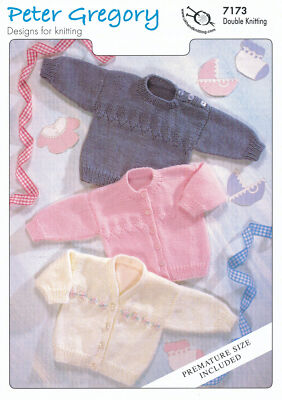 Baby DK Rundhals V-Ausschnitt Strickjacke Pullover Peter Gregory Doppelstrickmuster 7173
