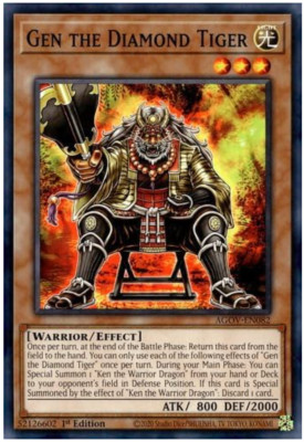 Yugioh! - Gen The Diamond Tiger - AGOV-EN082 - Common - 1st Ed - NM/M