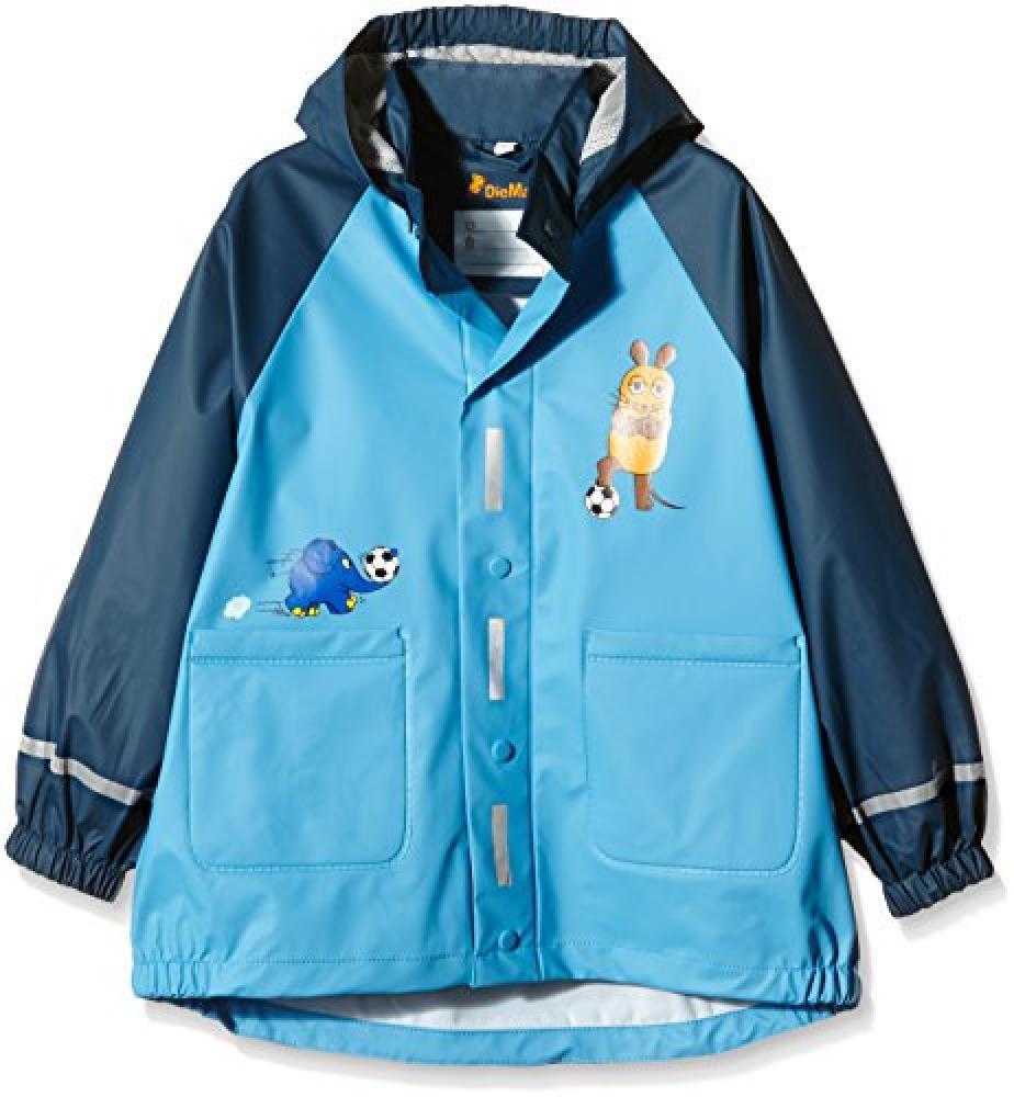 (TG. 104) Playshoes DIE MAUS Regen-Mantel Maus & Elefant Fußball Impermeabile,