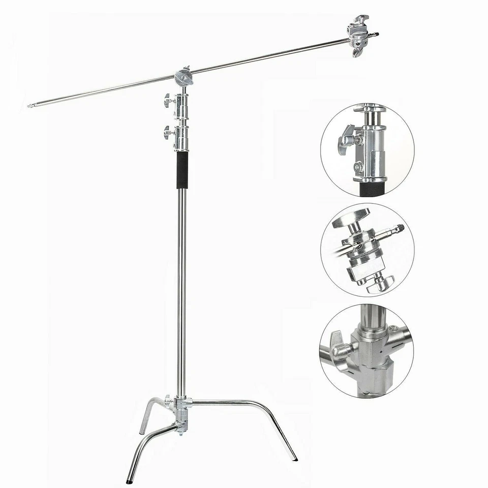 2x 330cm Light Reflector Tripod C Stand with Extension Arm for Aputure Godox - Image 3 of 4