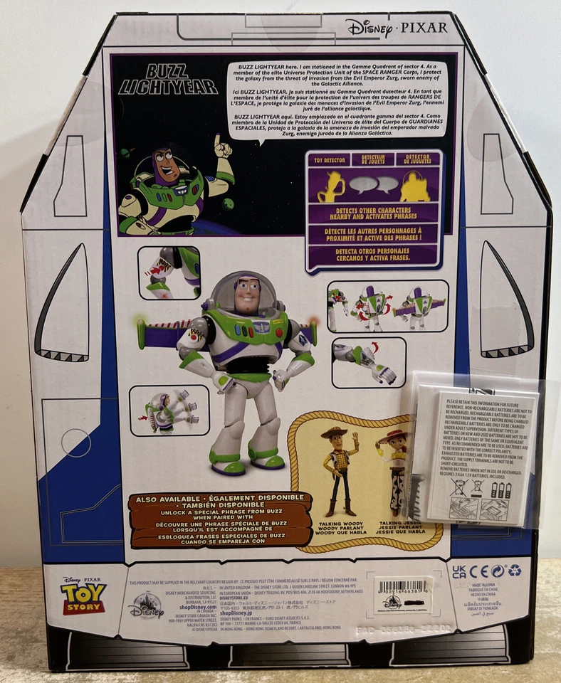 Figura parlante interactiva Buzz Lightyear de 12" de Disney Toy Story NECESITA BATERÍAS Foto 3 de 4