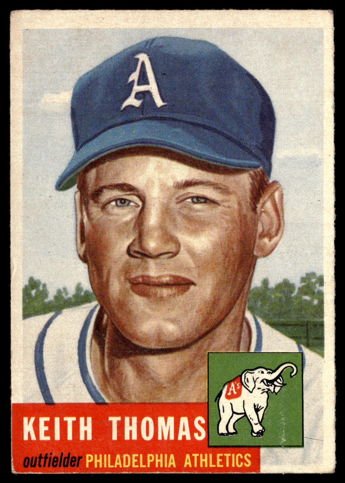 1953 Topps Keith Thomas #129a RC Philadelphia Athletics