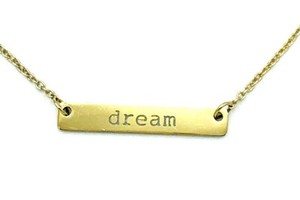 Authentic Jook And Nona 18K Gold Plated Dream Tag Necklace