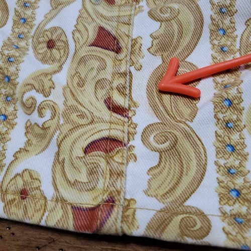 Hang Ten Womens Denim Skirt Multicolor Baroque Print Pockets Vintage Juniors 1/2 - Picture 8 of 10