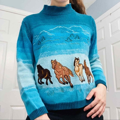 Vintage Blue Striped Cowboy Western 