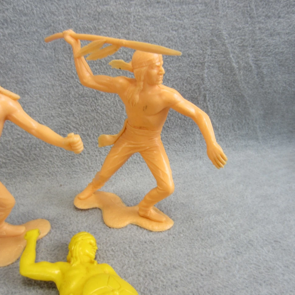 Lote De Colección Guerreros Louis Marx Soldados Indios Luchadores Western Foto 3 de 4