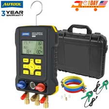 Digital Refrigerant Manifold Gauge Set HVAC Pressure Vacuum Temperature Tester