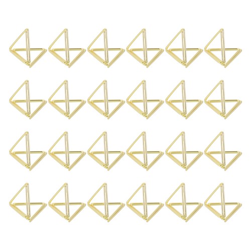 24Pcs Triangle Shape Table Number Holders for Wedding Reception Golden